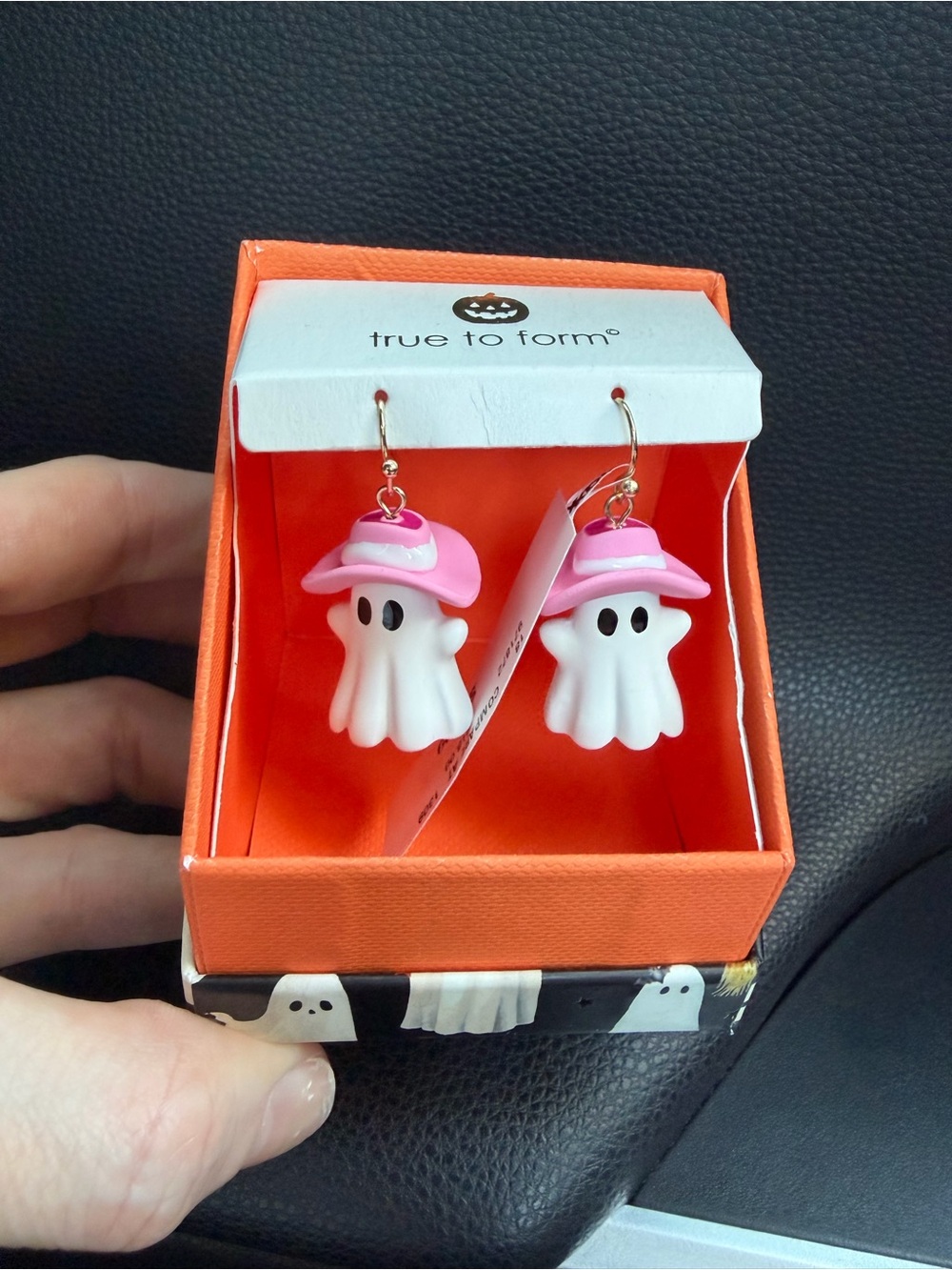 NEW True to Form Pink Ghost Cowboy Earrings